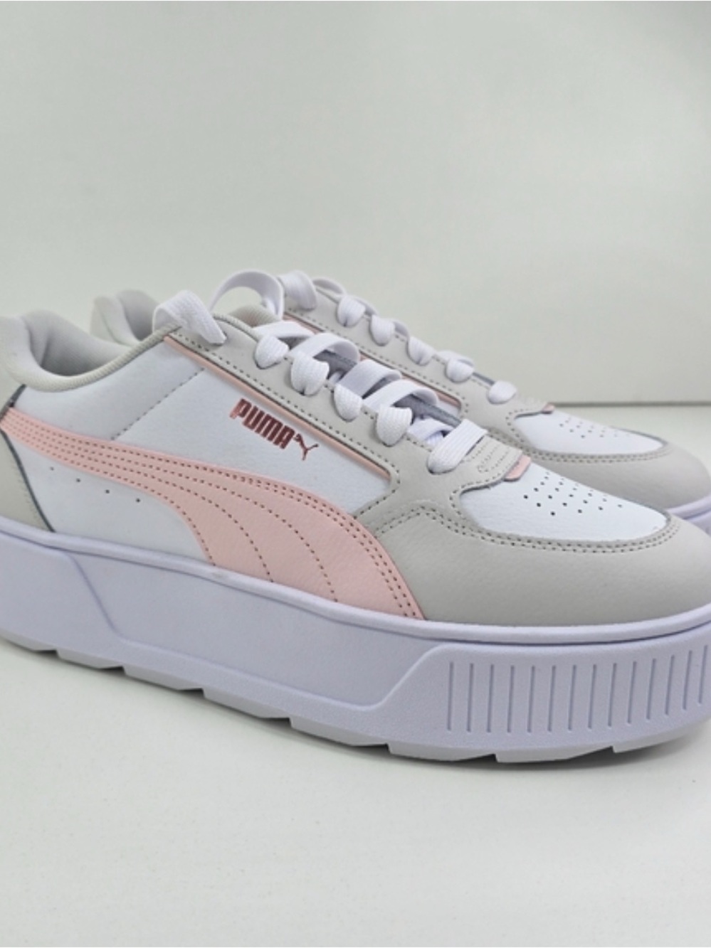 Puma Women's Platform Sneakers — White & Pale Pink